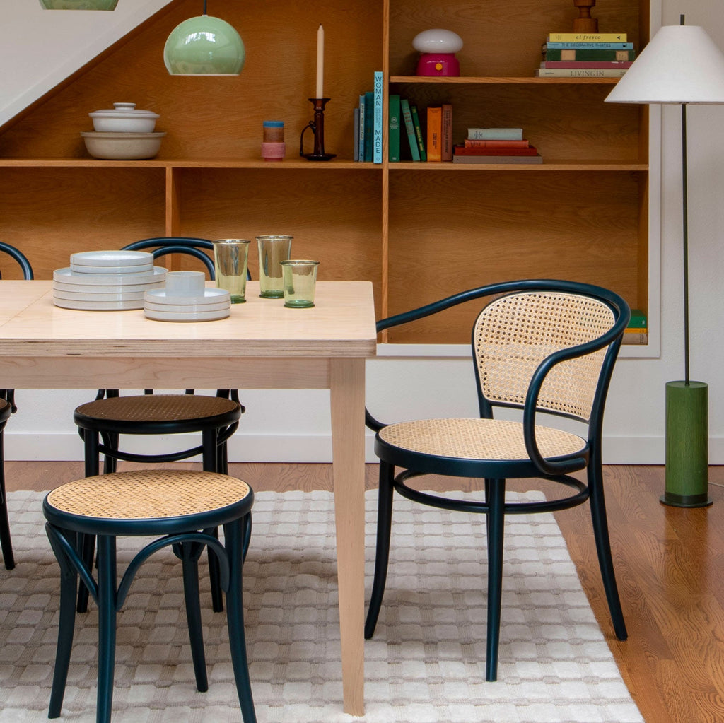 Arbor Floor Lamp::Maple/Natural Linen::Hover