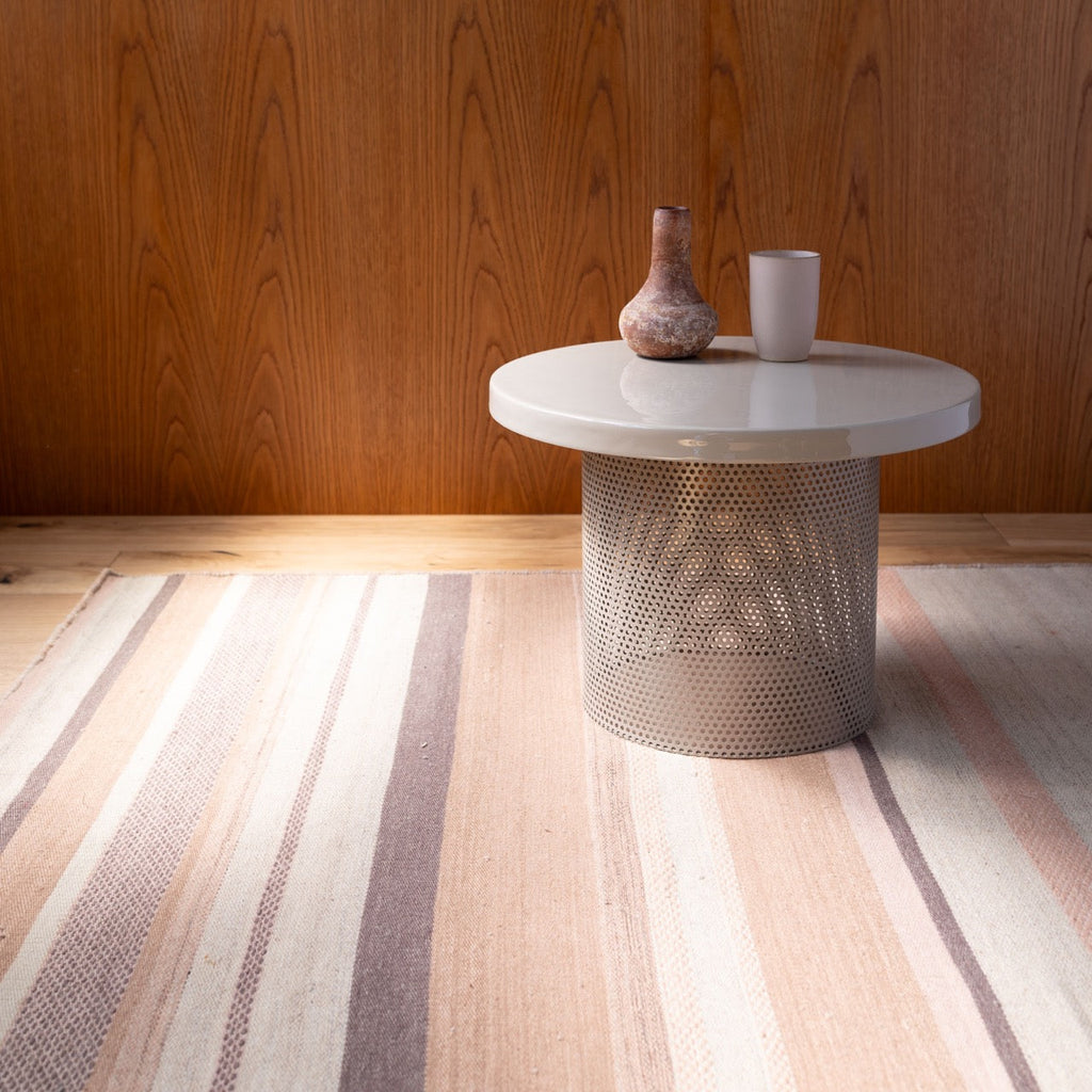 Striped Wool Flatweave Rug:Hover