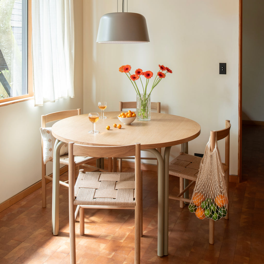 Forma Dining Table - Round::Lichen-Satin::hover
