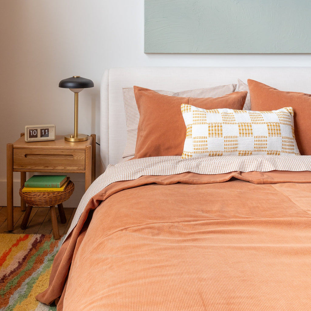 Patchwork Corduroy Duvet Cover::tawny::hover