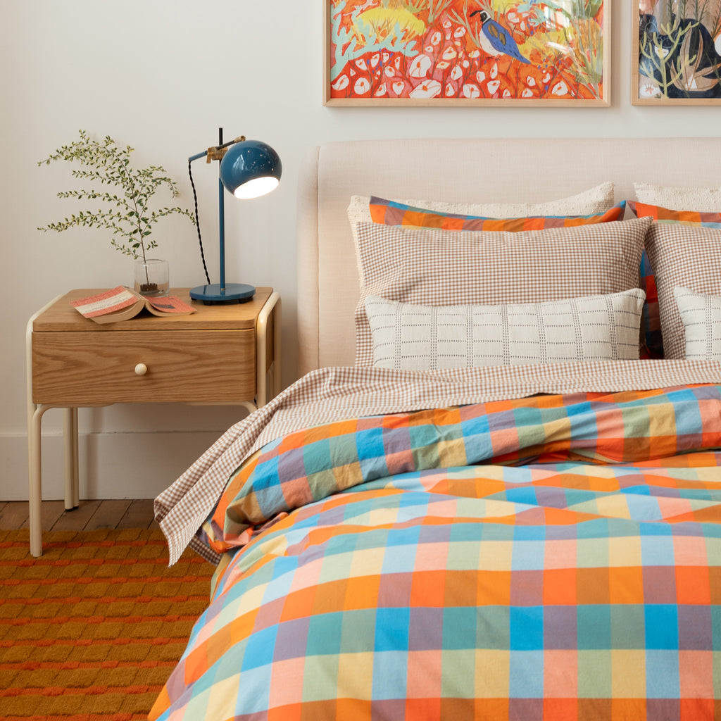 Gingham Percale Sheet Set