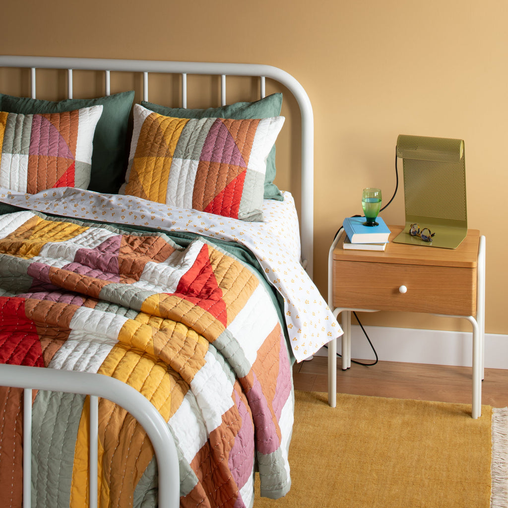 Modern Rooftops Pieced Cotton Quilt