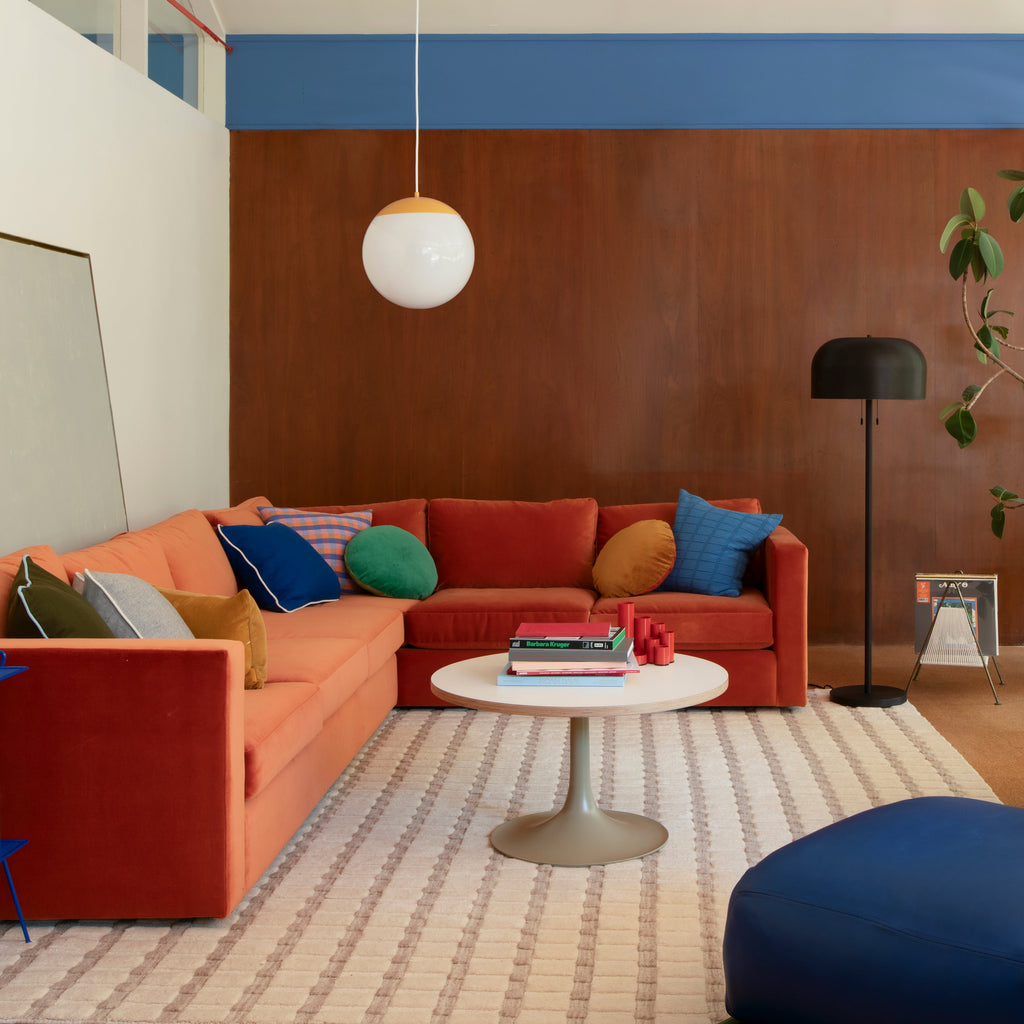 Milo Sectional::Poppy Velvet::Hover