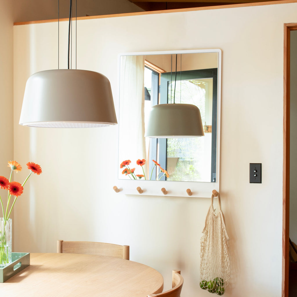Perkins Hook Mirror::White + Maple::hover