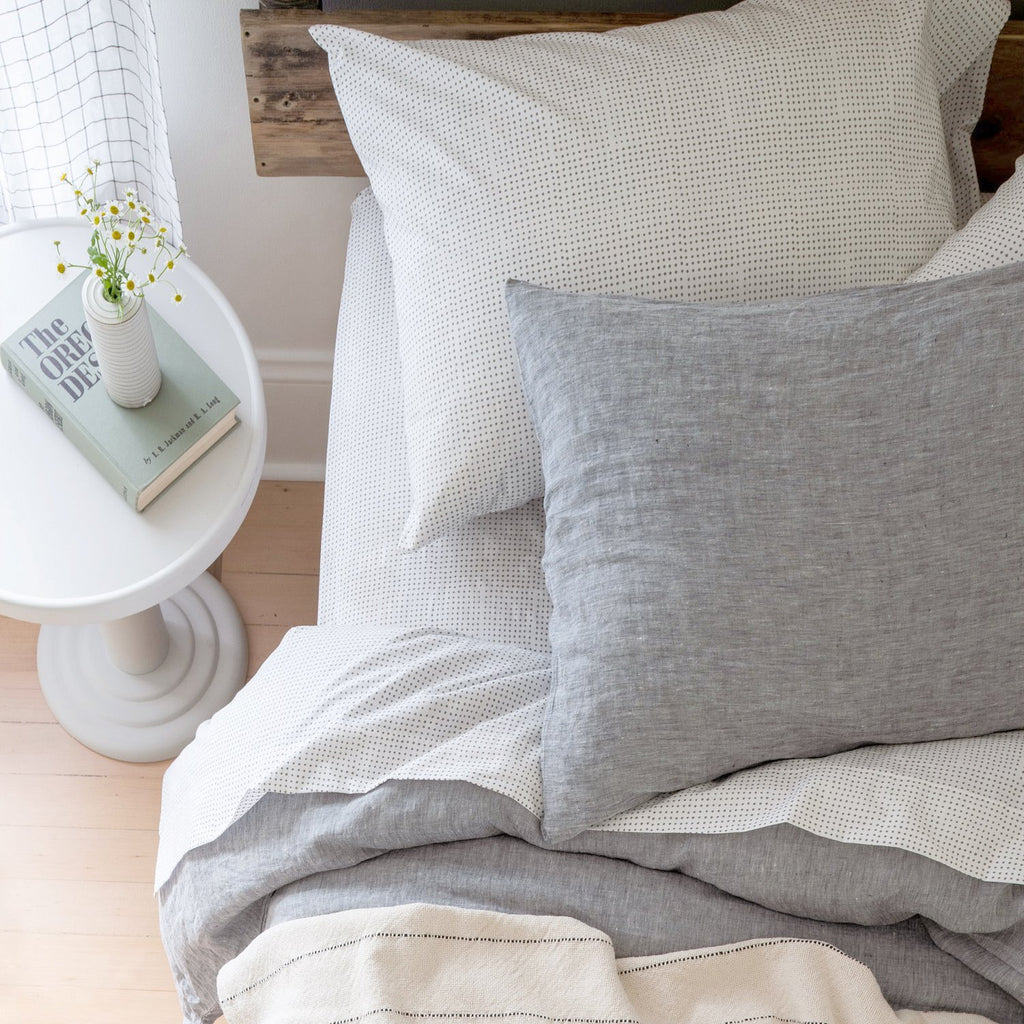 Dot Percale Pillow Case, Set of 2