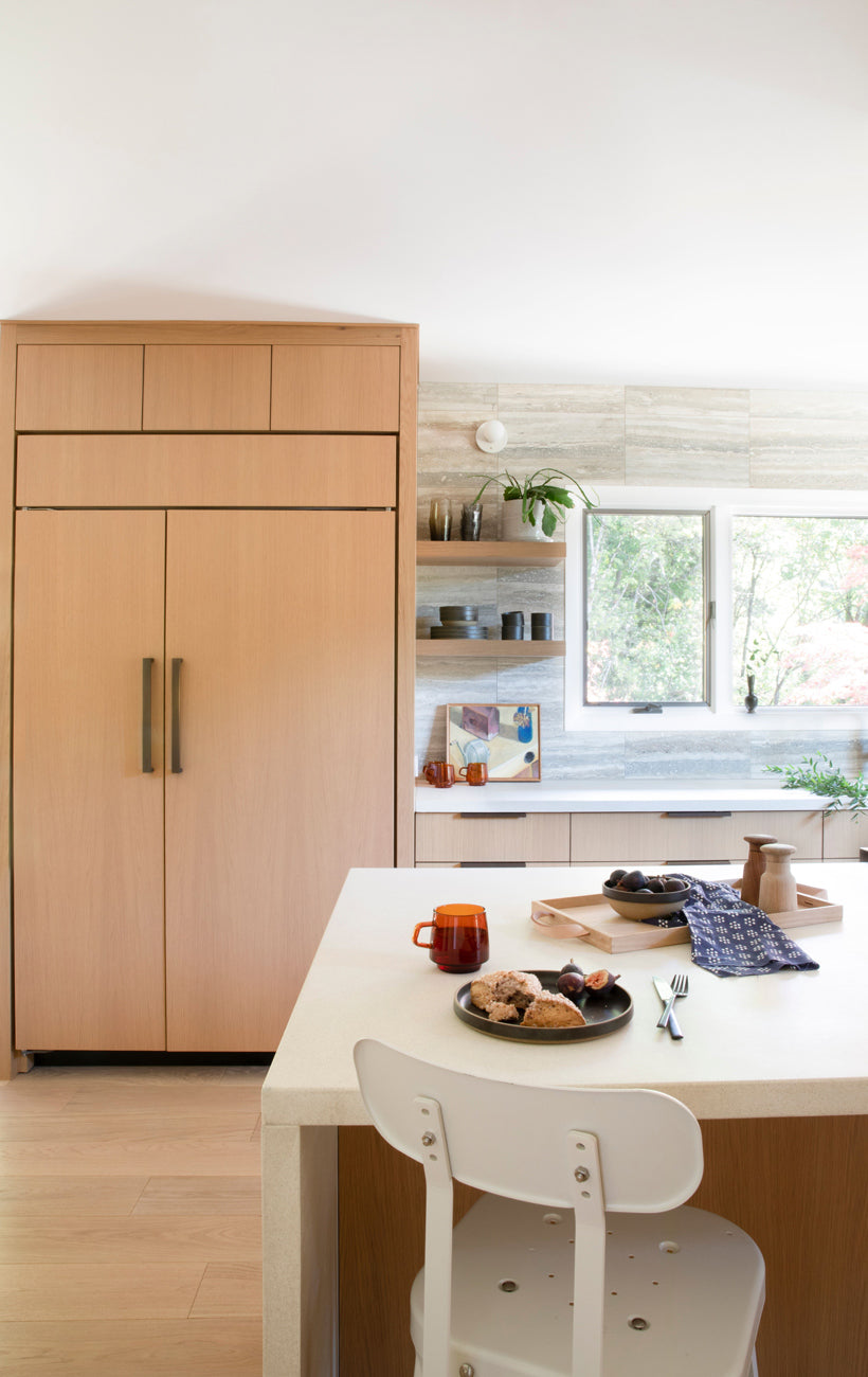 Kitchen with breakfast on table