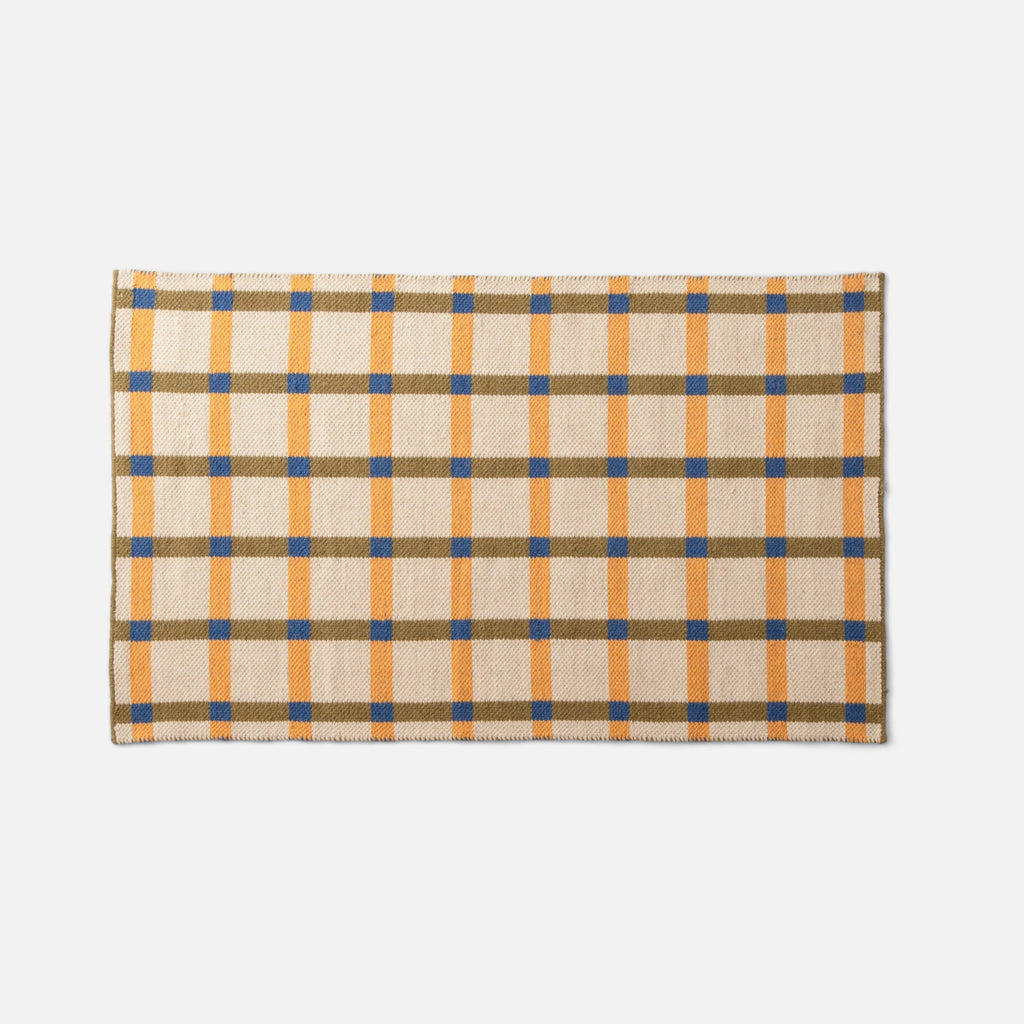 Plaid Wool Reversible Rug