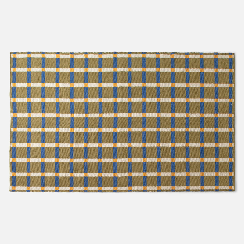 Plaid Wool Reversible Rug