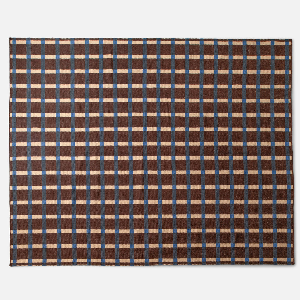 Plaid Wool Reversible Rug