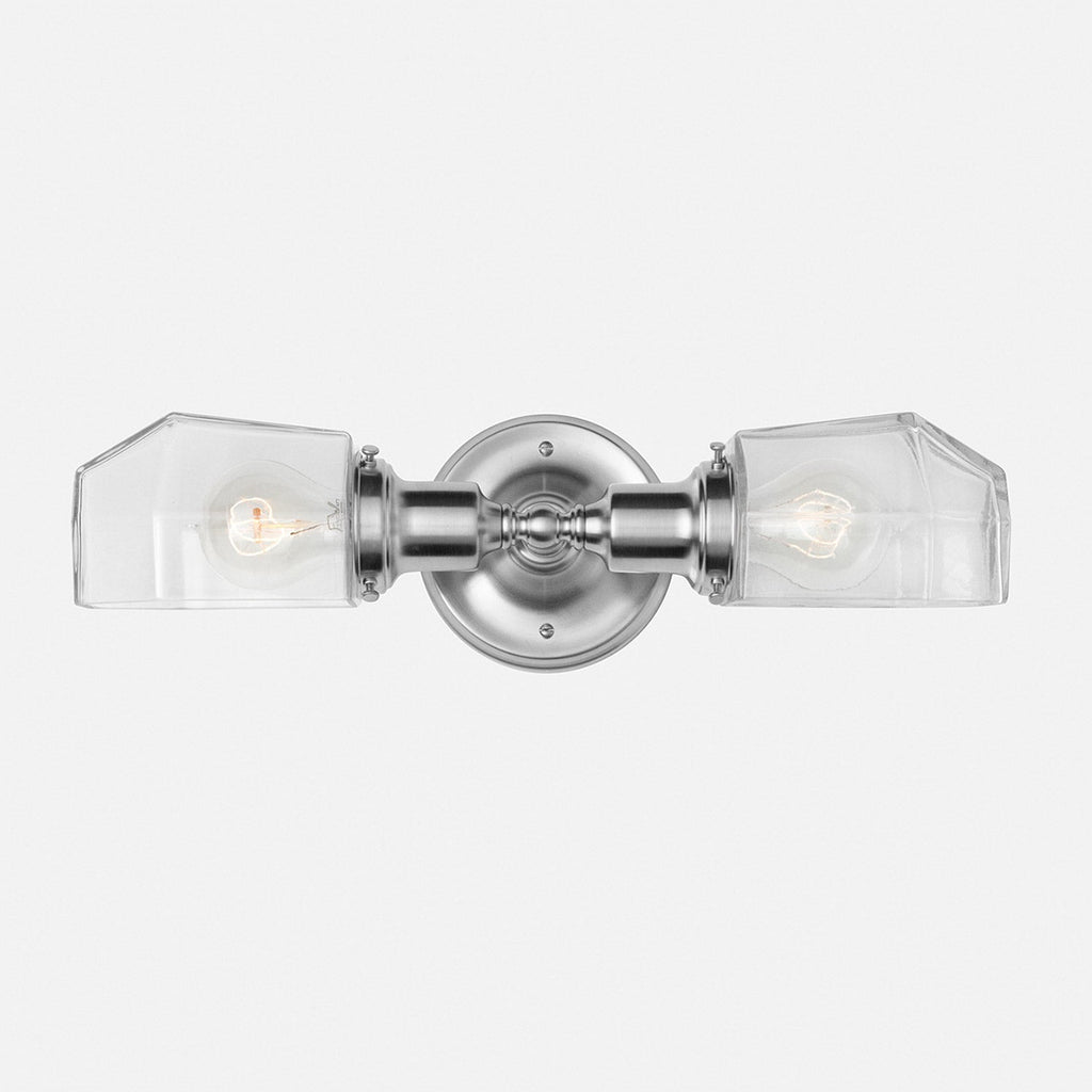 Davis Double Sconce 2.25"::satin nickel::main