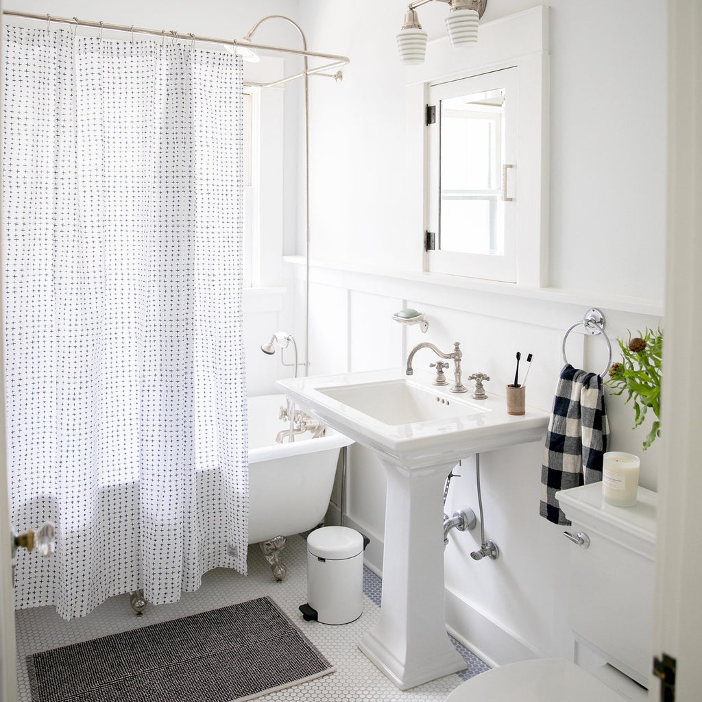 Navy Imperfect Plus Shower Curtain
