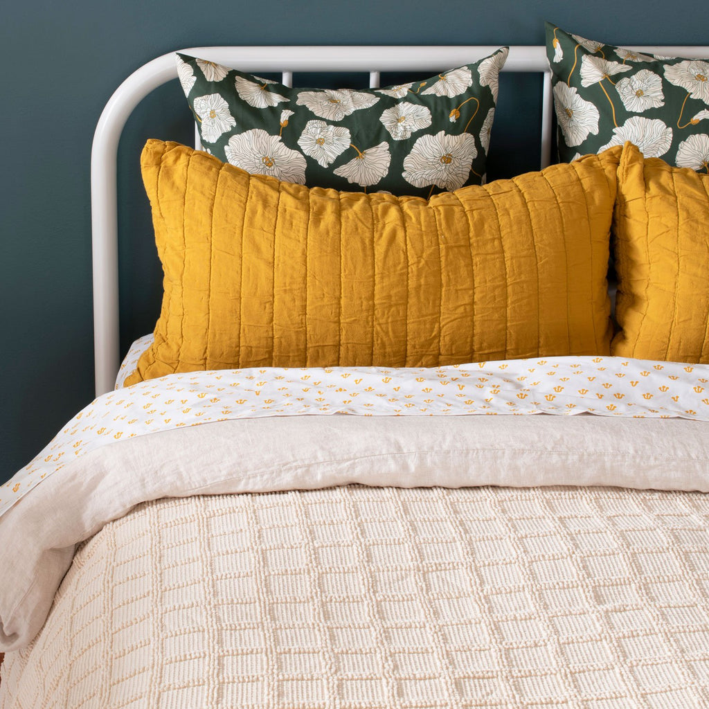Channeled Cotton Sham::Channeled Ochre::Hover