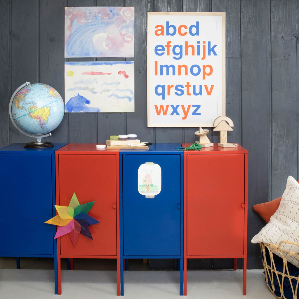 Alphabet Print::Blue + Red::Hover