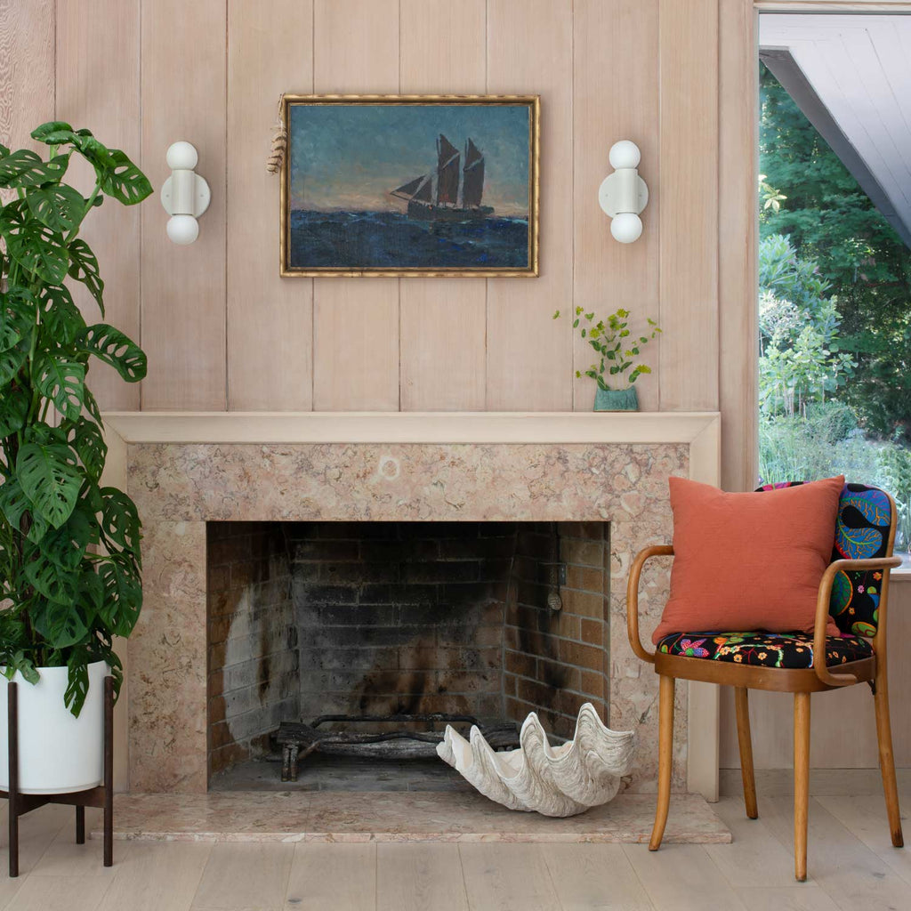 Cylinder Double Sconce::shell white::hover