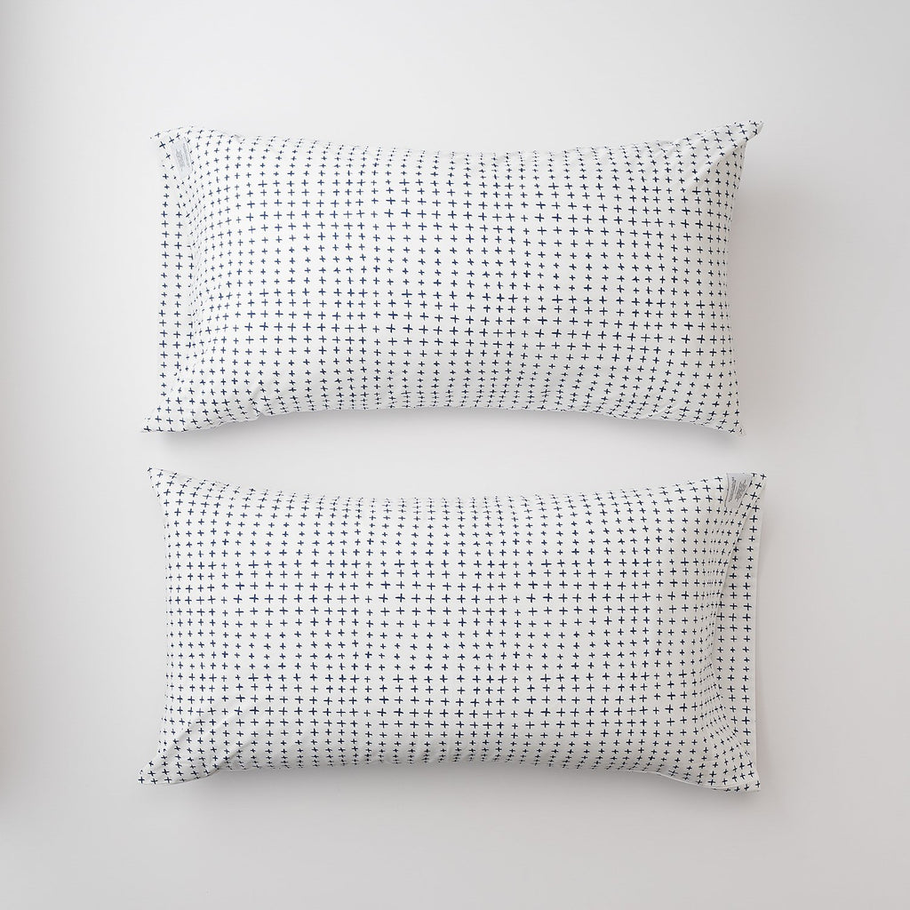 Navy Imperfect Plus Percale Pillow Case, Set of 2