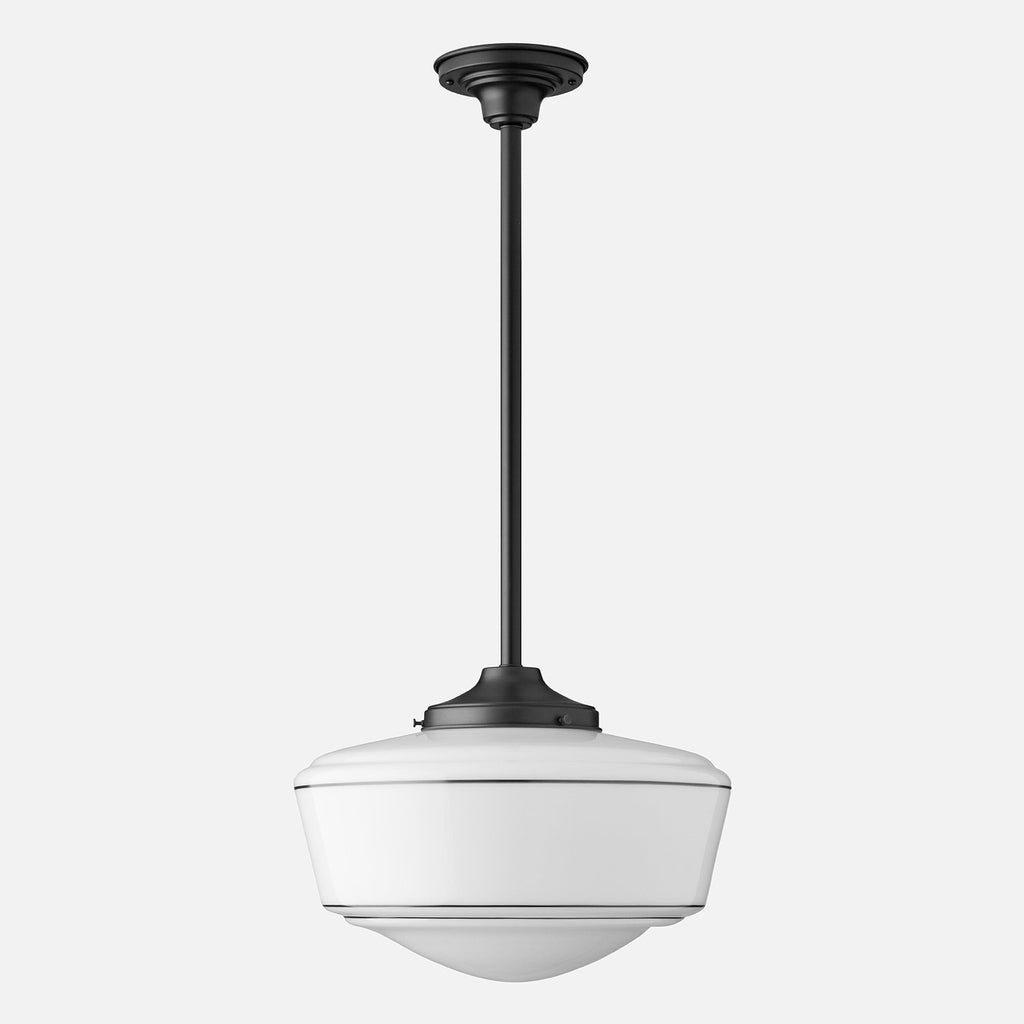 Traditional Schoolhouse Shade - Black Stripe