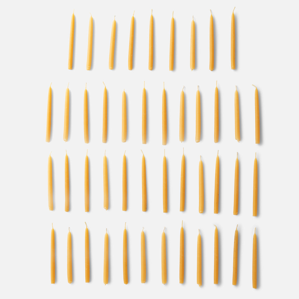 Beeswax Menorah Candles, Set of 45