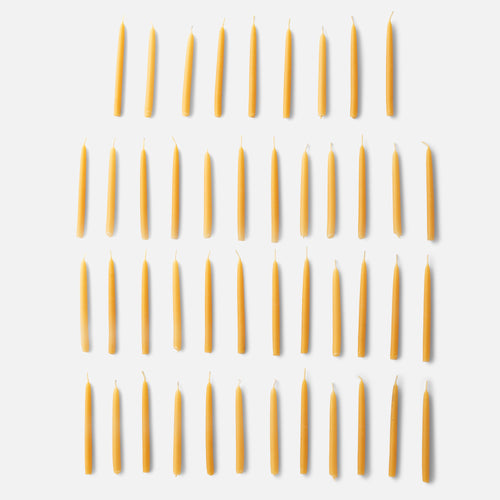 Beeswax Menorah Candles, Set of 45