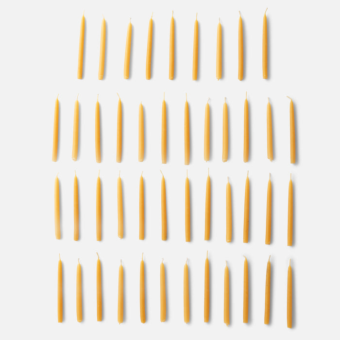 Beeswax Menorah Candles, Set of 45