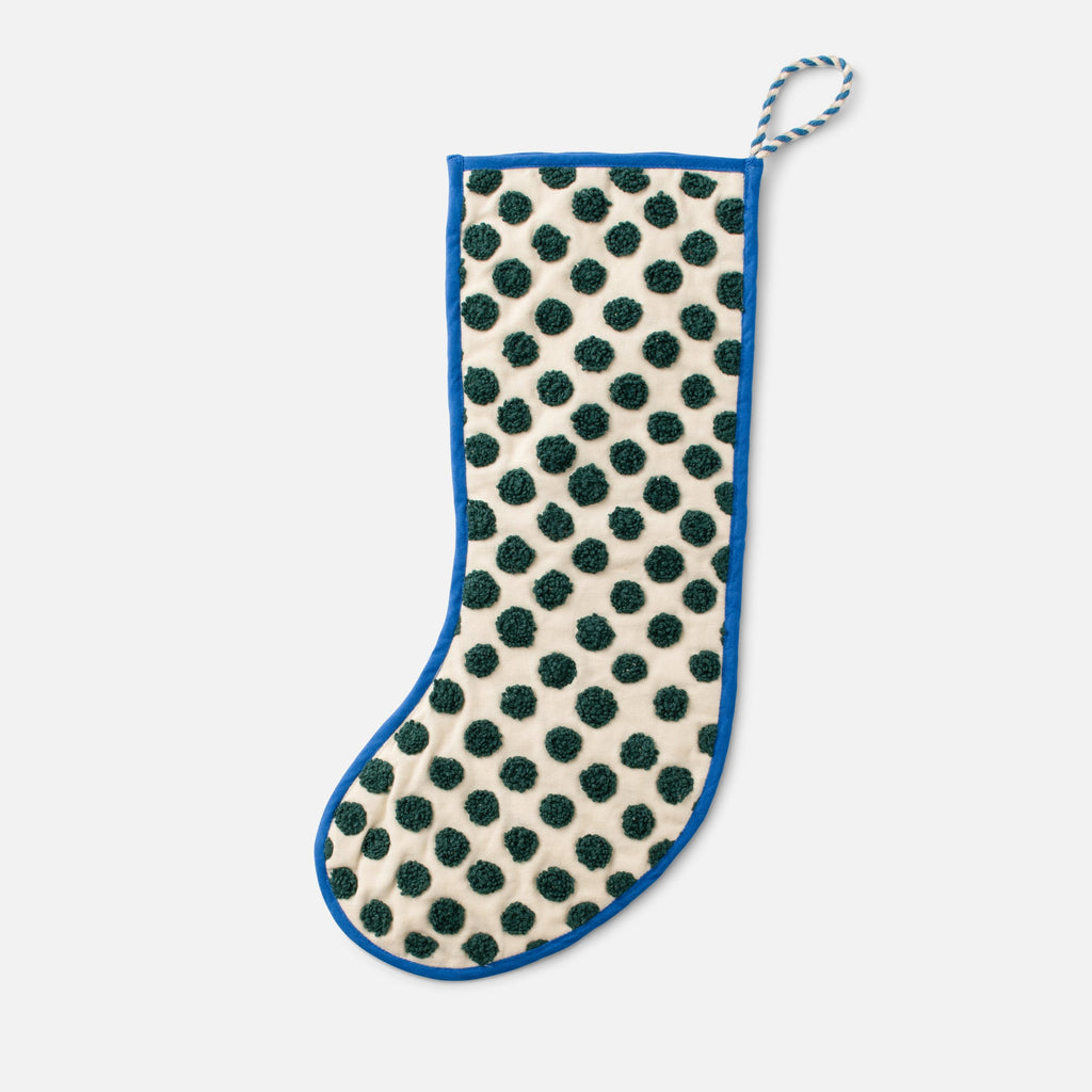 Embroidered Cotton Dot Stocking