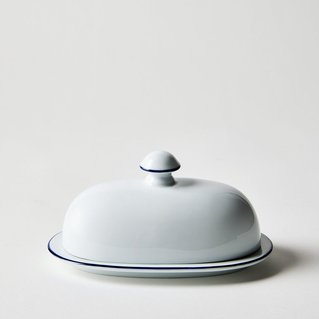 Christianshavn Blue Porcelain Butter Dish