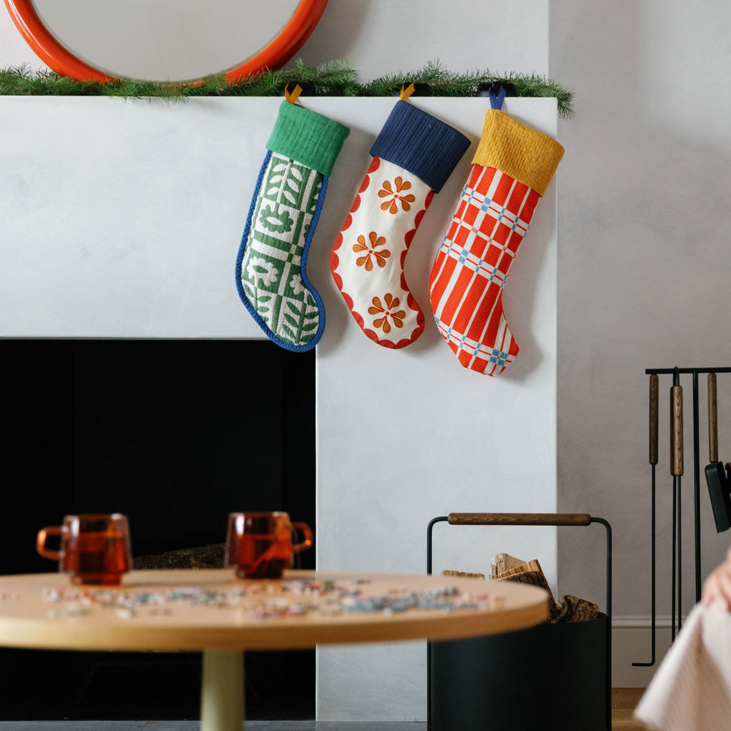 Stillwater Floral Stocking - White