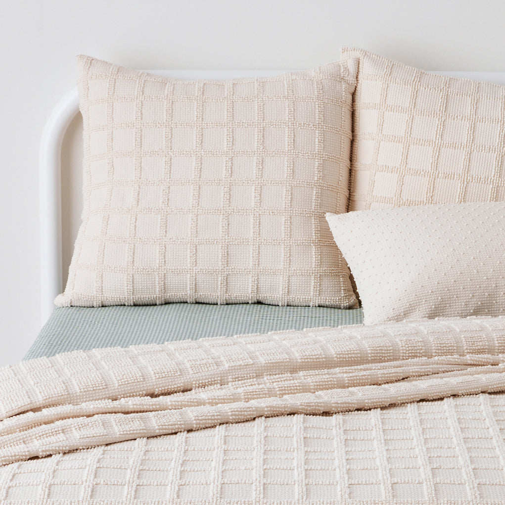 Popcorn Grid Euro Pillow Sham