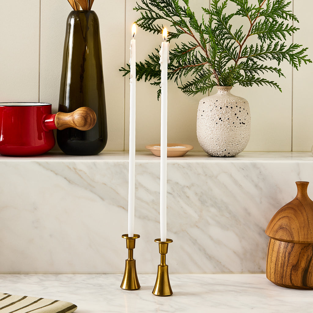 Dansk Classic Brass Candle Holders, Set of 2