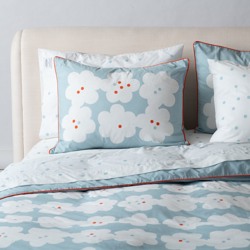 Paper Flower Duvet Cover::paper flower - blue::hover