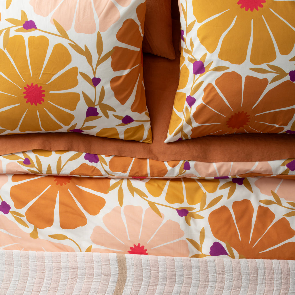 Sunburst Floral Pillow Sham::sunburst - honey::hover