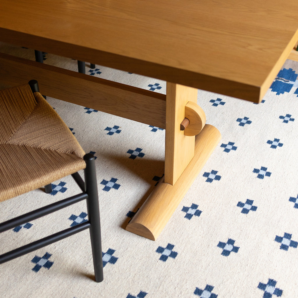 flora wool flatweave rug::indigo::hover