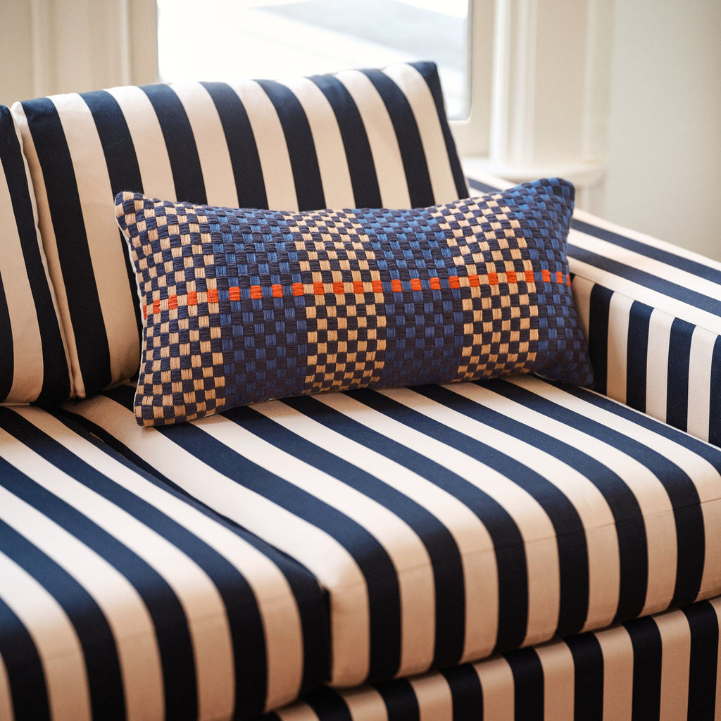 Schoolhouse x Clare V.® Andre Lumbar Pillow::andre-cobalt::hover