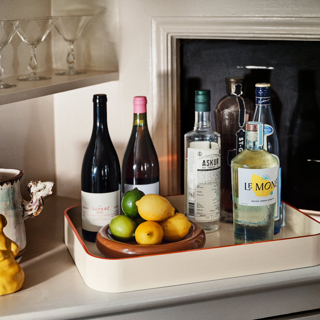 Schoolhouse x Clare V.® Sonia Rectangle Lacquer Tray::juniper-gloss::hover