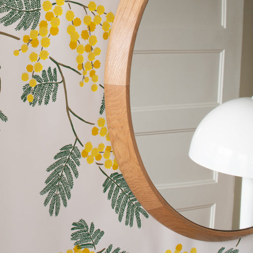 Oak Chamfered Mirror - Round