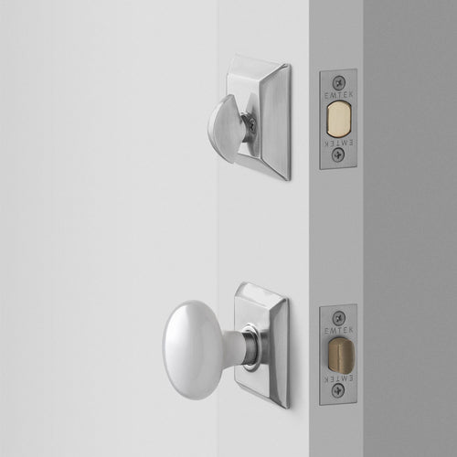 Freeport Small Backplate Doorset with Porcelain Knob + Deadbolt