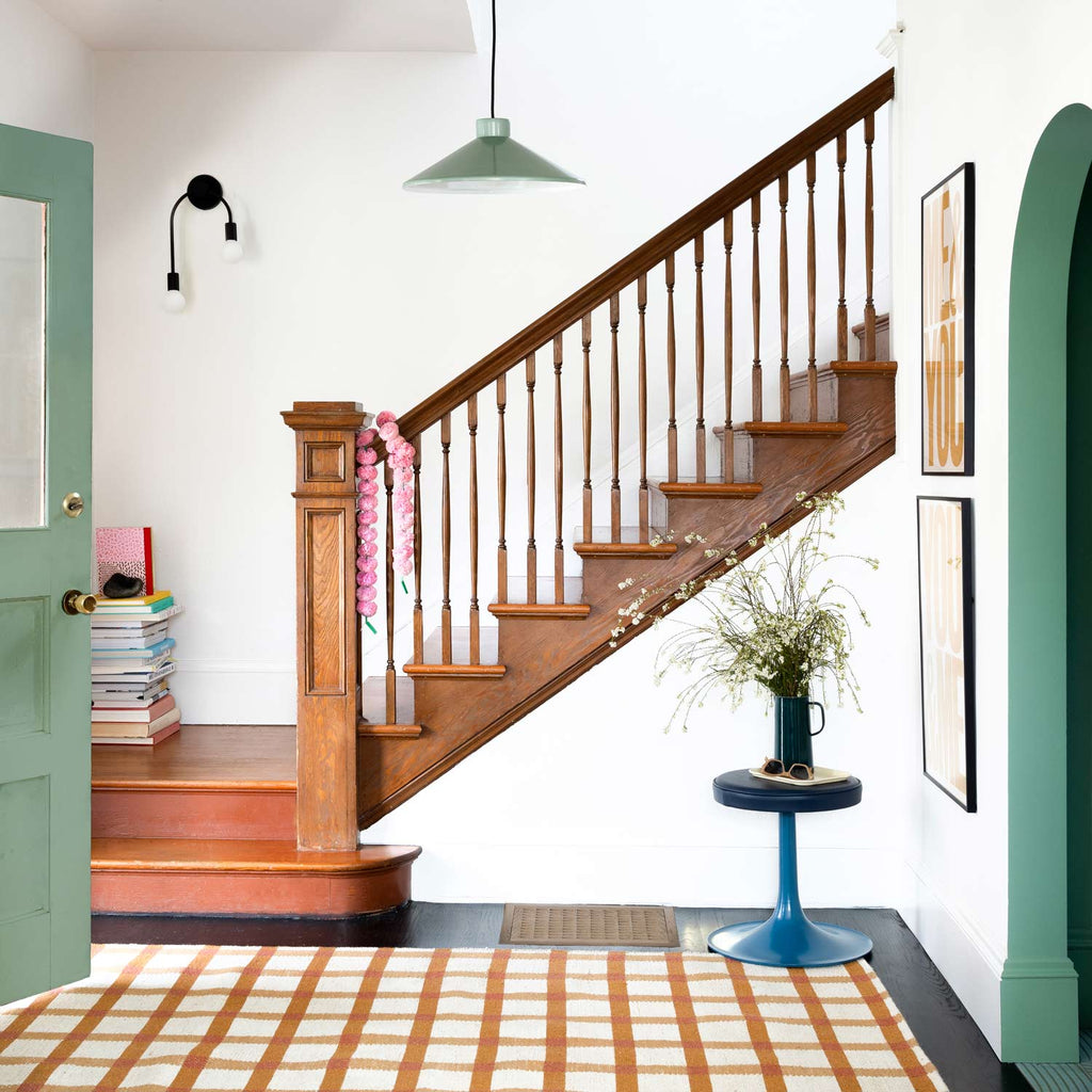 Plaid Wool Non-Slip Rug