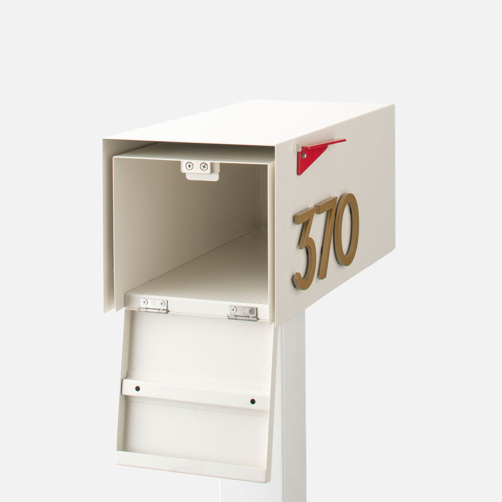 Post-Mounted Mailbox::White::Hover