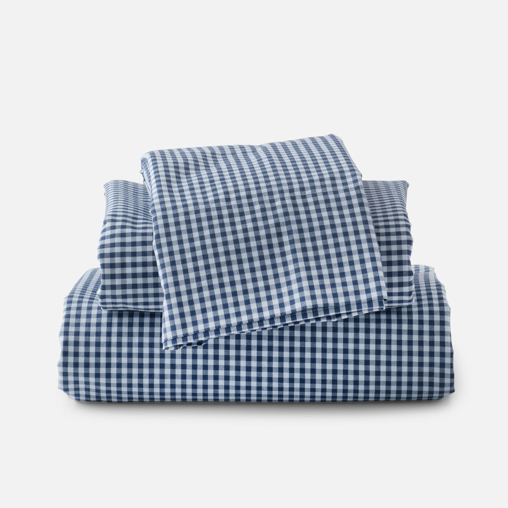 Gingham Percale Sheet Set