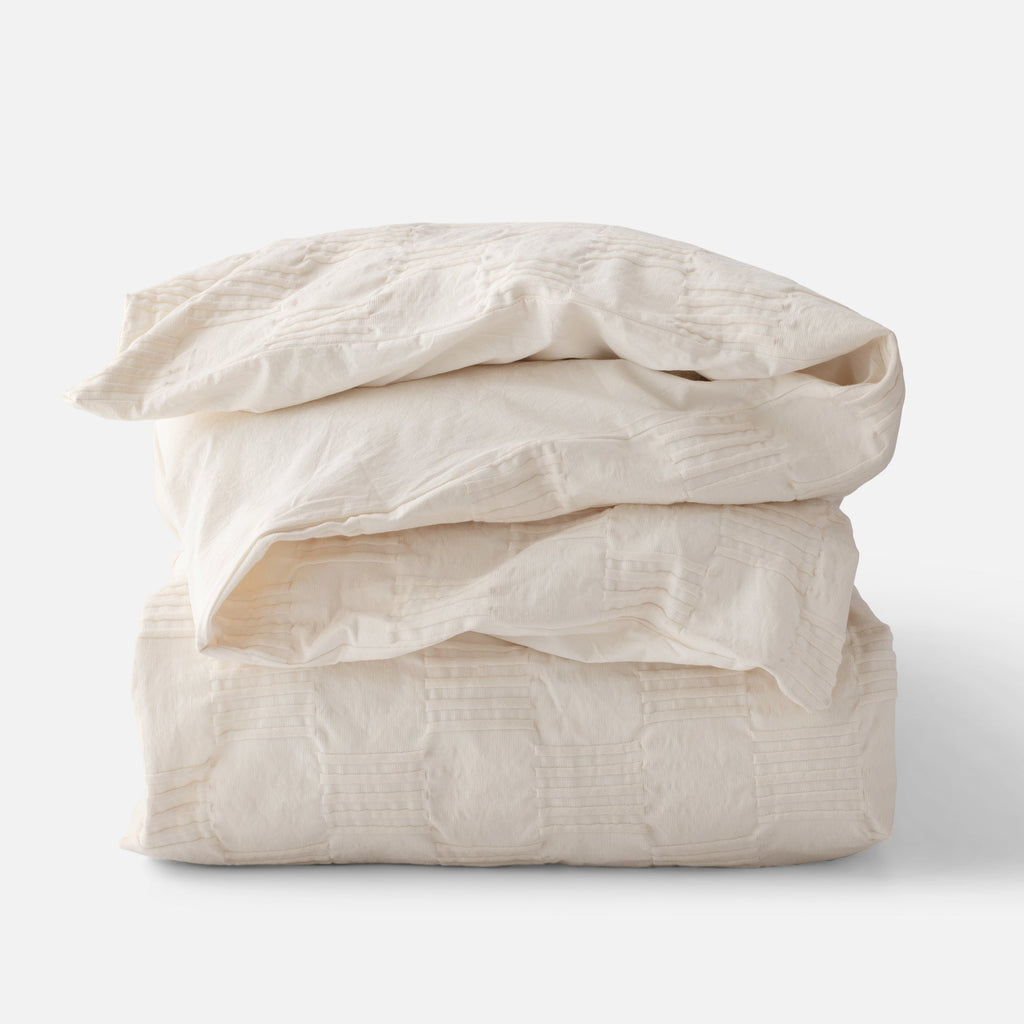 Woven Tally Duvet Cover::natural::main