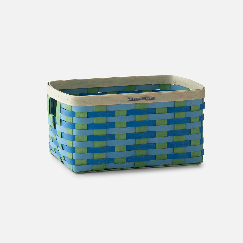 Woven Maple Storage Basket::woven - blue/green::main