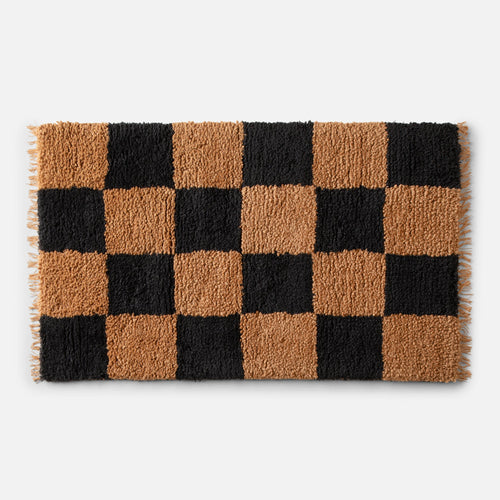 Schoolhouse x Clare V.® Jacques Shag Wool Rug::jacques-black + camel::main