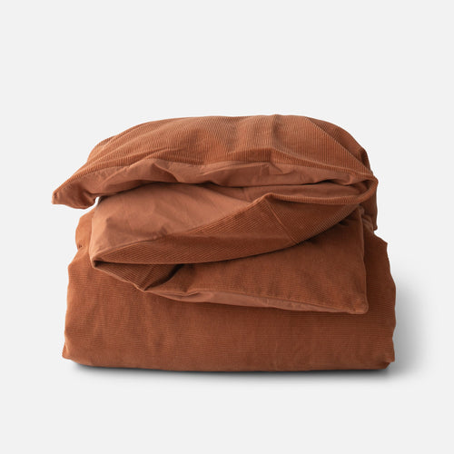 Patchwork Corduroy Duvet Cover::tawny::main