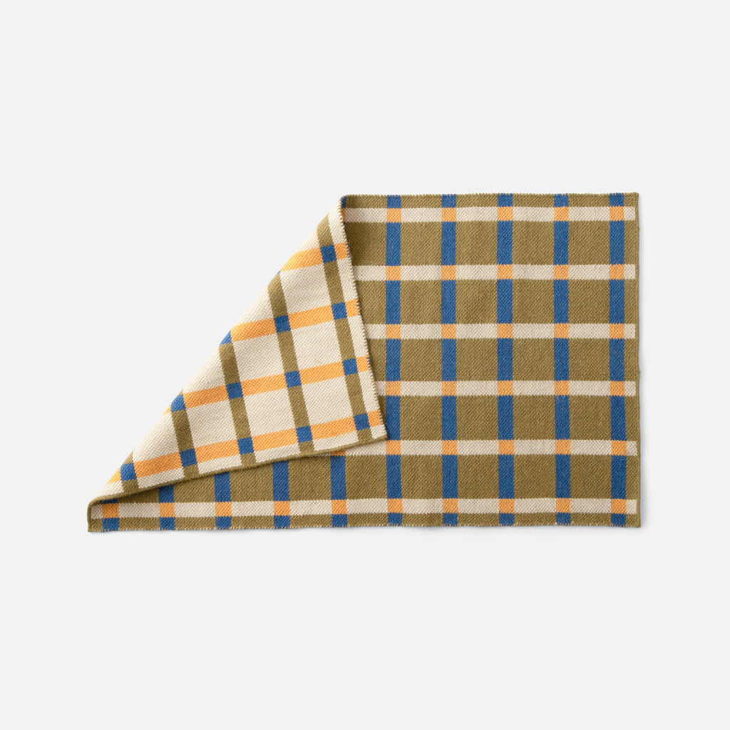 Plaid Wool Reversible Rug