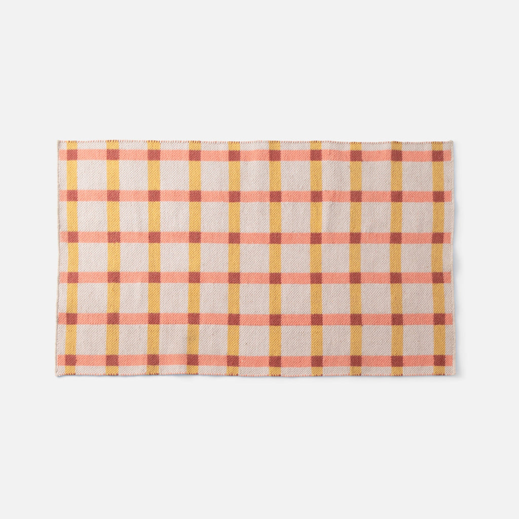 Plaid Wool Reversible Rug
