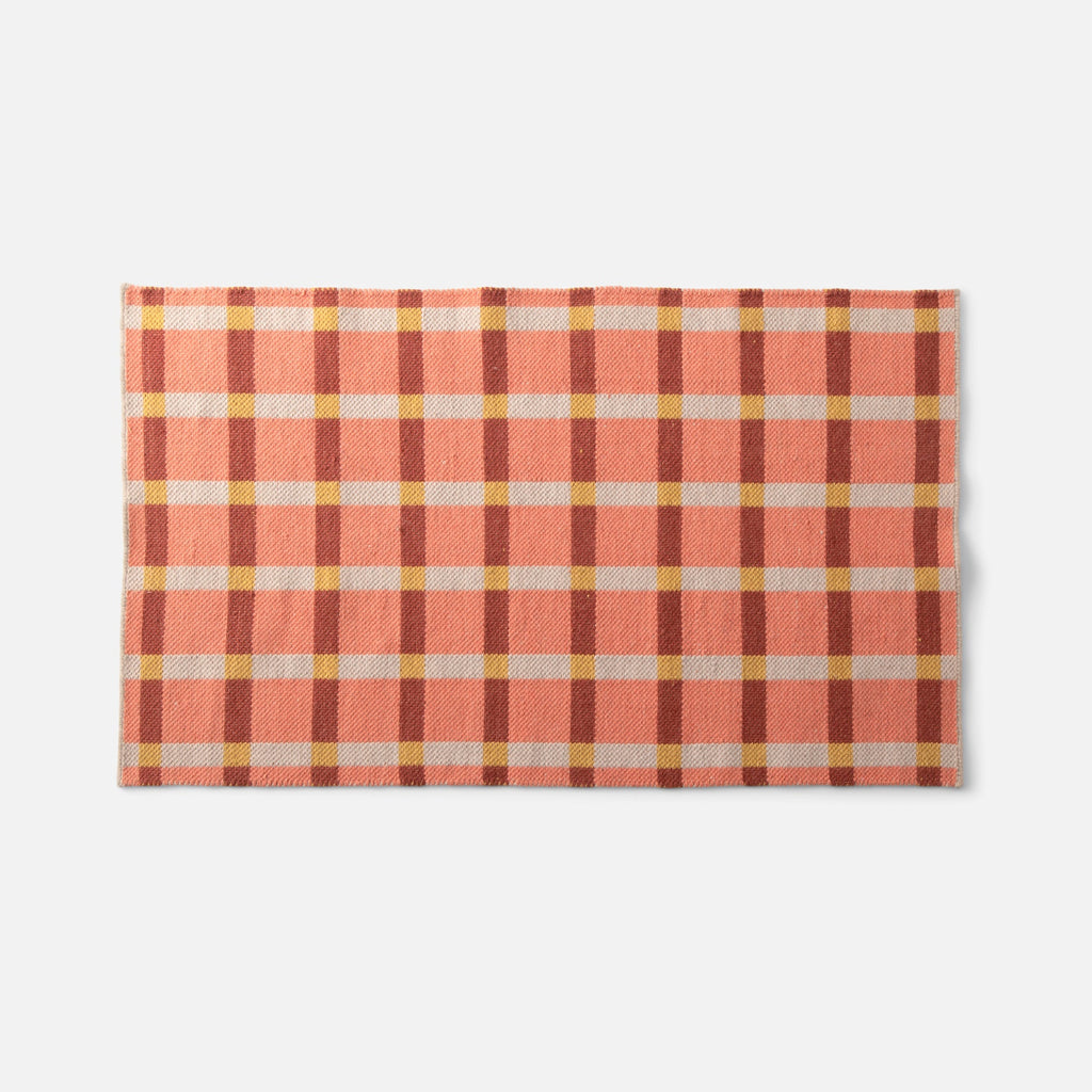 Plaid Wool Reversible Rug