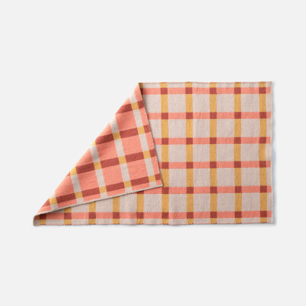 Plaid Wool Reversible Rug