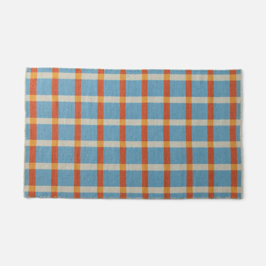 Plaid Wool Reversible Rug