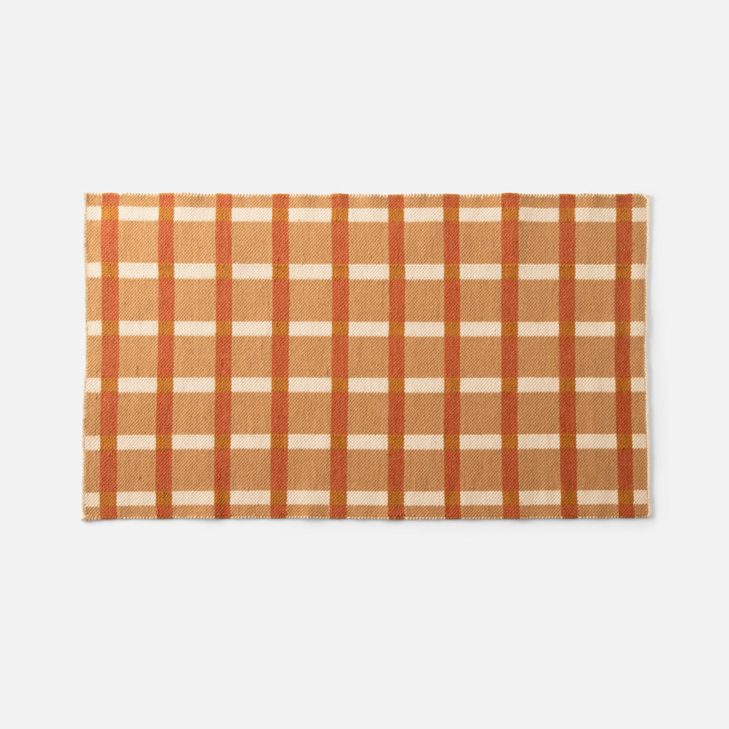 Plaid Wool Reversible Rug