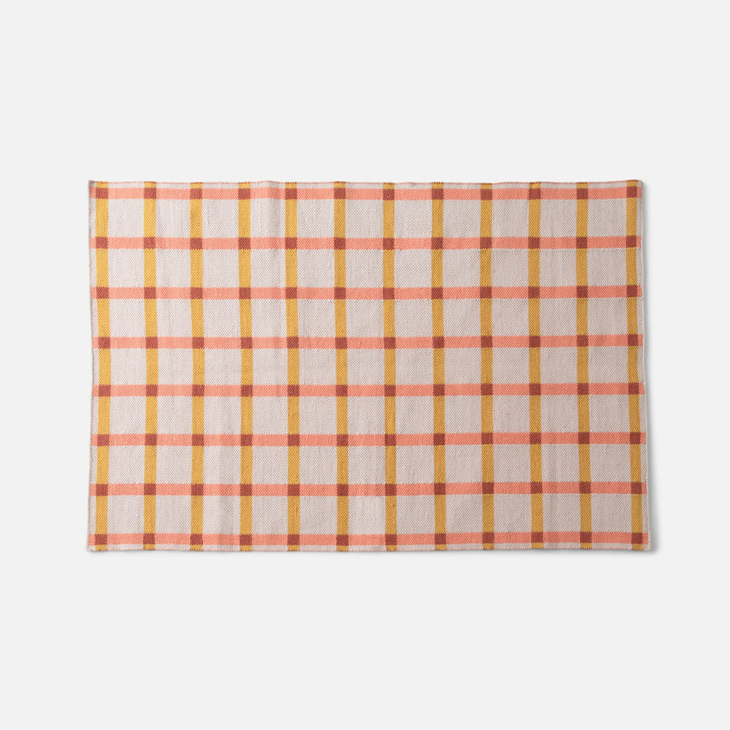 Plaid Wool Reversible Rug
