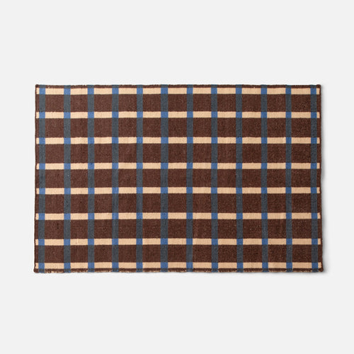 Plaid Wool Reversible Rug